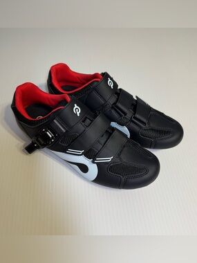 New Peloton Cycling Shoes Black Red Size 41 US Men 8 Women 10 Bike No Cleats